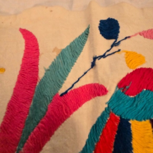 Vintage Otomi Tenango Embroidery Mexican Fold Art Textile Wall Hanging 34\